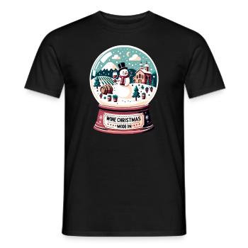 Vin chaud d’hiver Vin rétro Amour de Noël - T-shirt homme - noir - Devant - AI Model Male 178 light (178cm)