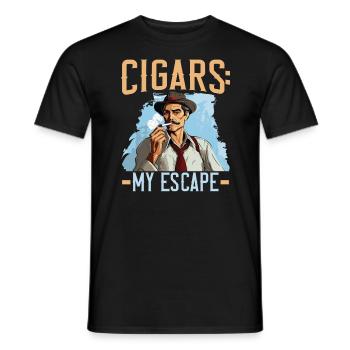 Zigarre Rauchen Tabak Rauch Zigarette Raucher Zigarre - Männer T-Shirt - Schwarz - Vorne - AI Model Male 178 light (178cm)