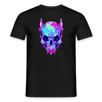 Rave Skull EDM Festival DJ Zombie Cat Trippy Party - Men's T-Shirt - black - Front - AI Model Male 178 light (178cm)