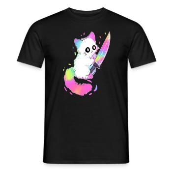 Fête EDM Cat Festival de musique électronique - T-shirt homme - noir - Devant - AI Model Male 178 light (178cm)