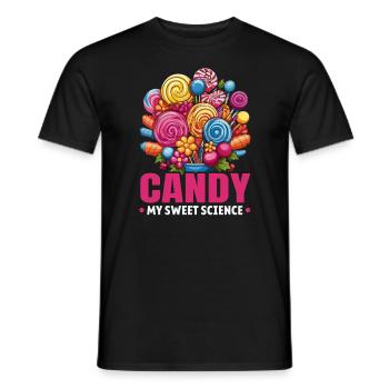 Süßigkeiten herstellen Süßigkeiten herstellen Ich liebe Süßigkeiten - Männer T-Shirt - Schwarz - Vorne - AI Model Male 178 light (178cm)