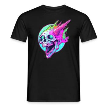 Festival de rock de crâne arc-en-ciel de musique lourde - T-shirt homme - noir - Devant - AI Model Male 178 light (178cm)