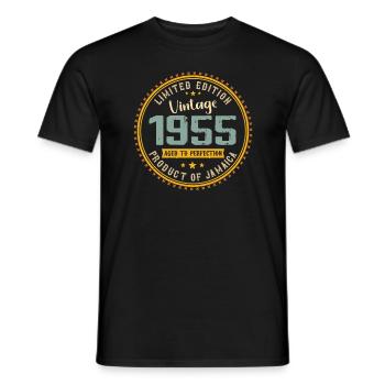 Jahrgang 1955 1955 Geburtstagsgeschenk - Männer T-Shirt - Schwarz - Vorne - AI Model Male 178 light (178cm)