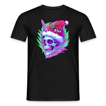 Xmas Party Skull Winter Holiday Weihnachtsfeier - Männer T-Shirt - Schwarz - Vorne - AI Model Male 178 light (178cm)