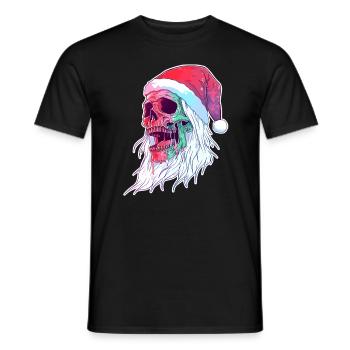 Crâne de Noël Noël Veille Vacances d’hiver - T-shirt homme - noir - Devant - AI Model Male 178 light (178cm)