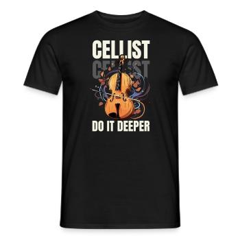 Violoncelle Instrument de musique Musicien Violoncelliste - T-shirt homme - noir - Devant - AI Model Male 178 light (178cm)