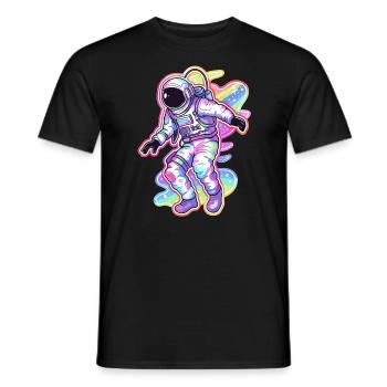 Trippy Astronaute Psychédélique EDM Festival Rave - T-shirt homme - noir - Devant - AI Model Male 178 light (178cm)