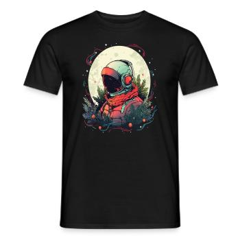 Christmas Astronaut Trippy Festival Psychedelic - Men's T-Shirt - black - Front - AI Model Male 178 light (178cm)
