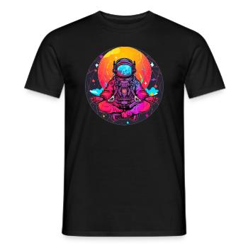 Astronaut Meditation Space Lover Kosmos - Männer T-Shirt - Schwarz - Vorne - AI Model Male 178 light (178cm)