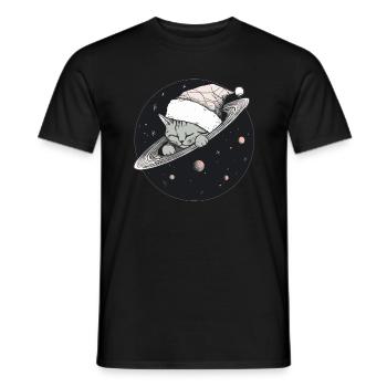 Cute Christmas Astronaut Cat Winter Festival - Männer T-Shirt - Schwarz - Vorne - AI Model Male 178 light (178cm)