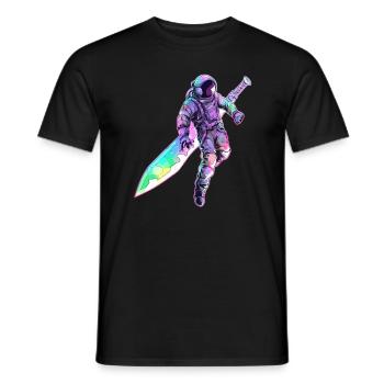 Space Traveler Astronaut Spaceman Cosmos - Men's T-Shirt - black - Front - AI Model Male 178 light (178cm)
