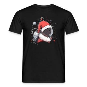 Cat Astronaut Cosmos Lover Space Travel - Männer T-Shirt - Schwarz - Vorne - AI Model Male 178 light (178cm)