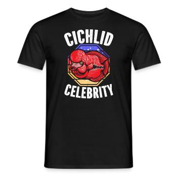 Blumenhorn Fisch Liebhaber Süßwasser Aquarienfisch - Männer T-Shirt - Schwarz - Vorne - AI Model Male 178 light (178cm)