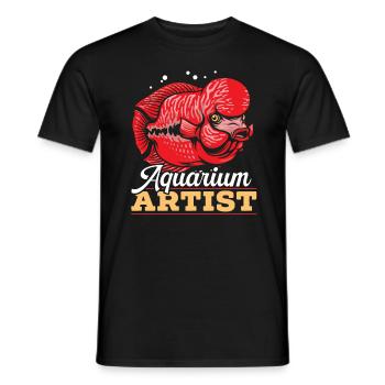 Blumenhorn Fisch Liebhaber Süßwasser Aquarienfisch - Männer T-Shirt - Schwarz - Vorne - AI Model Male 178 light (178cm)