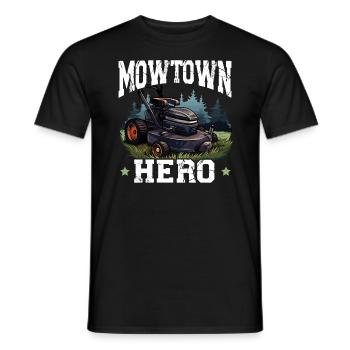 Lawn Mower Lawn Mowing Landscaping Gardening - Men's T-Shirt - black - Front - AI Model Male 178 light (178cm)