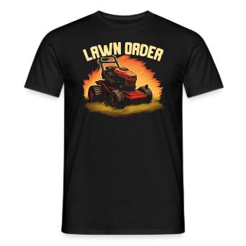 Lawn Mower Lawn Mowing Landscaping Gardening - Men's T-Shirt - black - Front - AI Model Male 178 light (178cm)