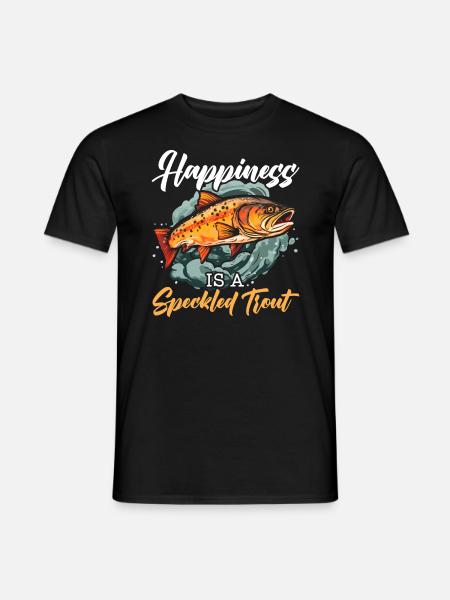 Truite mouchetée, pêcheur, pêcheur, pêcheur - T-shirt homme - noir