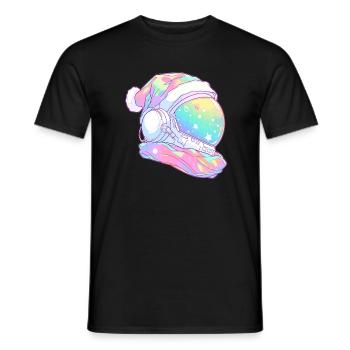 Cosmos Christmas Astronaut Trippy Winter Festival - Men's T-Shirt - black - Front - AI Model Male 178 light (178cm)