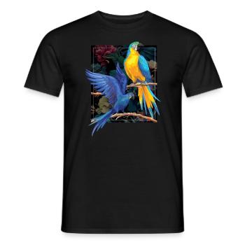 Parrot Colors Art Bird Pet - Men's T-Shirt - black - Front - AI Model Male 178 light (178cm)