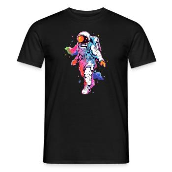 Space Rave Trippy Psychedelic Festival Astronaut - Men's T-Shirt - black - Front - AI Model Male 178 light (178cm)