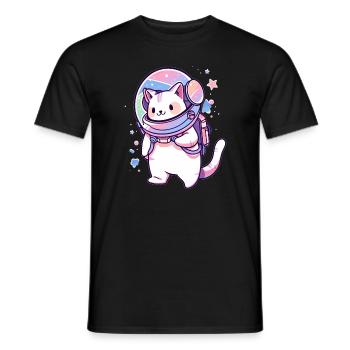 Astronaute Party Cat Space Lover - T-shirt homme - noir - Devant - AI Model Male 178 light (178cm)