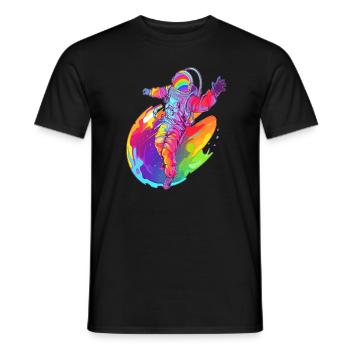 Astronaut Space Lover Traveler Kosmos - Männer T-Shirt - Schwarz - Vorne - AI Model Male 178 light (178cm)