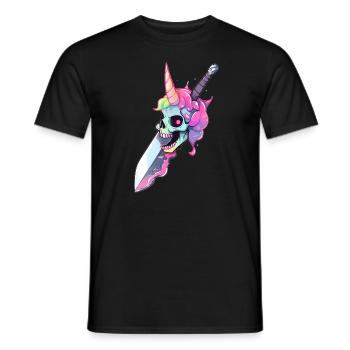 Rave Zombie Licorne EDM Festival DJ - T-shirt homme - noir - Devant - AI Model Male 178 light (178cm)