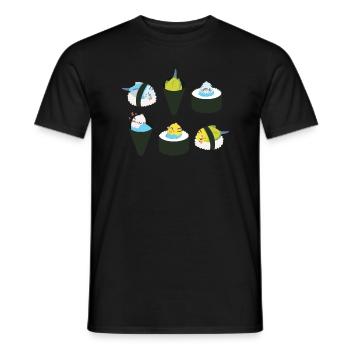 Perruche mignonne Sushi Japon Kawaii - T-shirt homme - noir - Devant - AI Model Male 178 light (178cm)