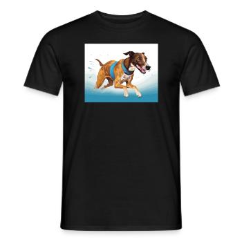 Greyhound Racing Dog Breed Race Greyhound Owner - Men's T-Shirt - black - Front - AI Model Male 178 light (178cm)