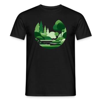 Nature minimaliste vert - T-shirt homme - noir - Devant - AI Model Male 178 light (178cm)