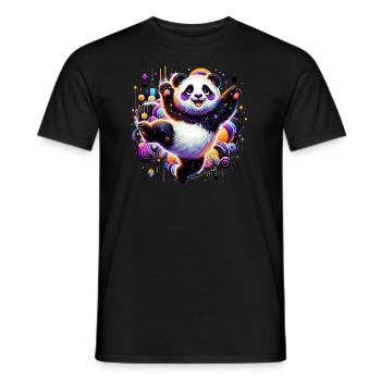 Panda fun coloré - T-shirt homme - noir - Devant - AI Model Male 178 light (178cm)