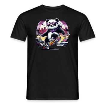 Panda Skate Violet - T-shirt homme - noir - Devant - AI Model Male 178 light (178cm)