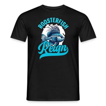 Poisson Coq Fish Catcher Pêcheur Pêcheur Pêche - T-shirt homme - noir - Devant - AI Model Male 178 light (178cm)