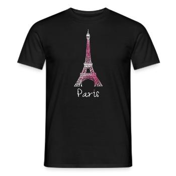 Paris Eiffel Tower France France - Men's T-Shirt - black - Front - AI Model Male 178 light (178cm)