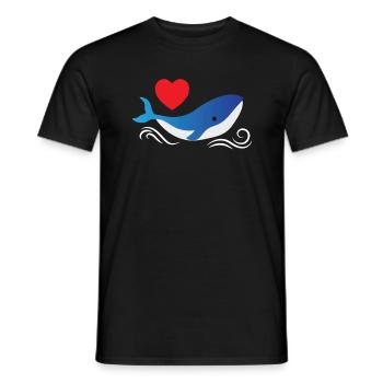 Baleine Bleue Coeur Baleine Mer - T-shirt homme - noir - Devant - AI Model Male 178 light (178cm)