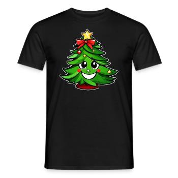 Joli sapin de Noël avec étoile - T-shirt homme - noir - Devant - AI Model Male 178 light (178cm)