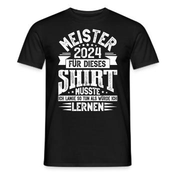 Meister 2024 Meisterprüfung Meisterbrief - Männer T-Shirt - Schwarz - Vorne - AI Model Male 178 light (178cm)