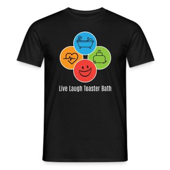 Live Laugh Toaster Bath Toast Toaster - Men's T-Shirt - black - Front - AI Model Male 178 light (178cm)