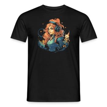 GN GN GN Jeu vidéo de rôle en direct - T-shirt homme - noir - Devant - AI Model Male 178 light (178cm)