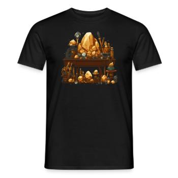 Lapidaire artiste pierres précieuses Pierre de collecte Pierre - T-shirt homme - noir - Devant - AI Model Male 178 light (178cm)