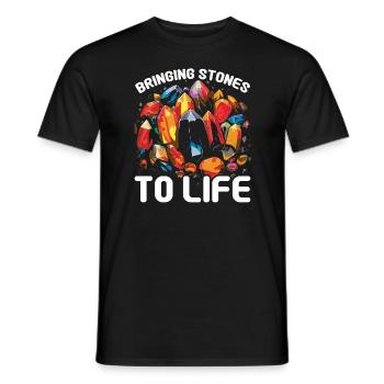 Lapidary Artist Gemstone Stone Collecting Stone - Men's T-Shirt - black - Front - AI Model Male 178 light (178cm)