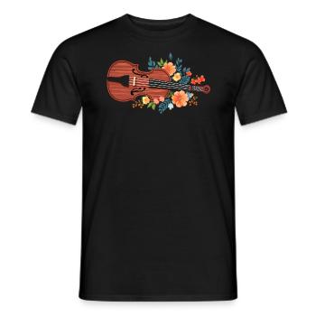 Fiddle Player Violinist Instrument Musician - Men's T-Shirt - black - Front - AI Model Male 178 light (178cm)