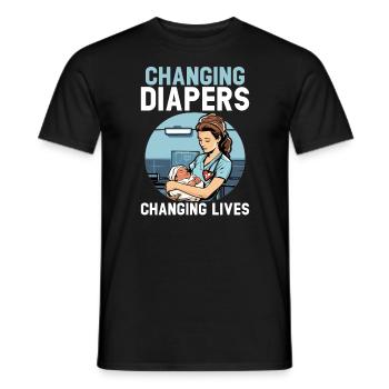Examinierte Krankenschwester Medizinische Medizin Neugeborene Krankenschwester - Männer T-Shirt - Schwarz - Vorne - AI Model Male 178 light (178cm)