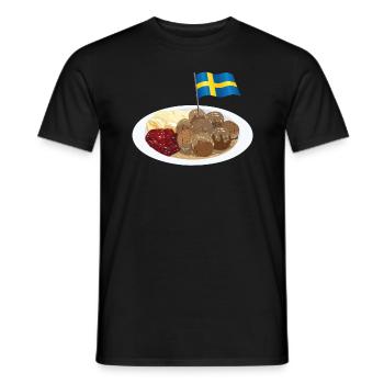 Suède Boulettes de viande suédoises - T-shirt homme - noir - Devant - AI Model Male 178 light (178cm)