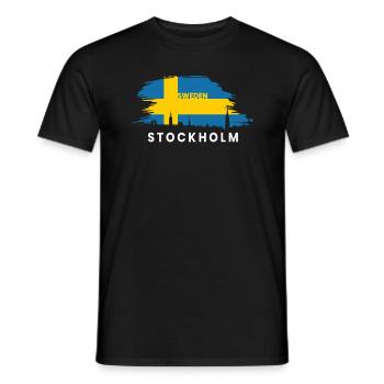 Suède Suède Suède Stockholm - T-shirt homme - noir - Devant - AI Model Male 178 light (178cm)