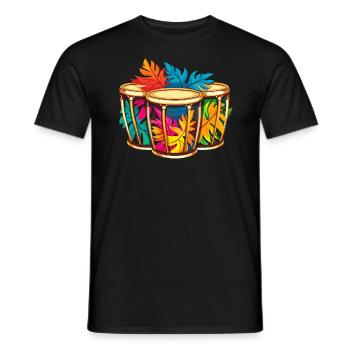 Bongo Player Musical Instrument Musician - Men's T-Shirt - black - Front - AI Model Male 178 light (178cm)