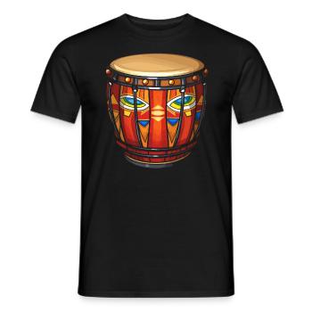 Bongospieler Musikinstrument Musiker - Männer T-Shirt - Schwarz - Vorne - AI Model Male 178 light (178cm)