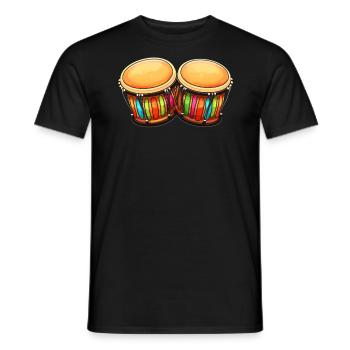 Bongo Player Musical Instrument Musician - Men's T-Shirt - black - Front - AI Model Male 178 light (178cm)