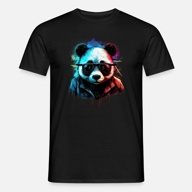 Futuristischer Panda - Männer T-Shirt - Schwarz