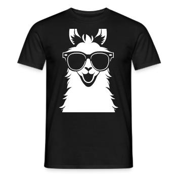 Funny Llama Wearing Sunglasses Cool Llamas - Men's T-Shirt - black - Front - AI Model Male 178 light (178cm)